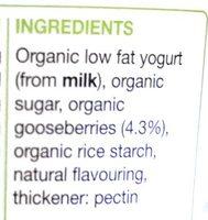 Rachel's Organic Low Fat Gooseberry Yogurt Ingredients