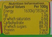 Refreshers Barrat Nutrition Label