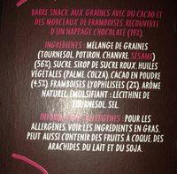 9bar Super Seeds Raspberry Cocoa Kick Ingredients