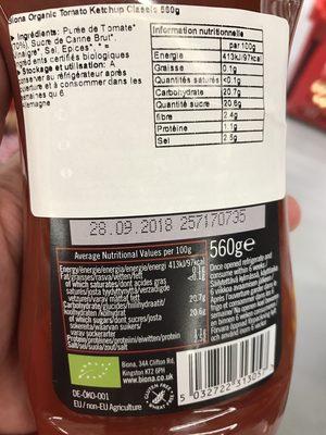 Biona Org Ketchup Classic Squeezy 560 G X