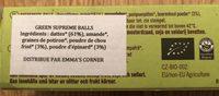 Bulk Deal 8 X Raw Health Green Supreme Balls 60G Ingredients