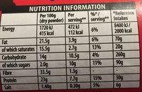 Bournville Cocoa For Drinking Or Baking Nutrition Label