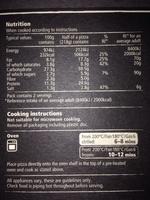Wood Fired Rostello Ham, Chestnut Mushrooms & Mascarpone 12'' Pizza Nutrition Label