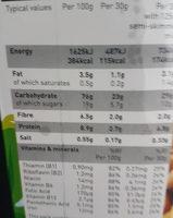 Multigrain Hoops Nutrition Label