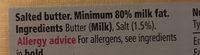 Tesco British Salted Block Butter Ingredients