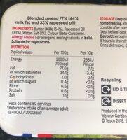 Tesco Salted Spreadble Nutrition Label