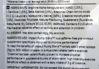 Impact Pump Blend Sour Apple Flavour Ingredients