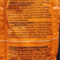 Energise Cocoa & Orange Ingredients