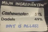 Cashew Cookie Ingredients