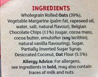 Flap Jack Chocolate Chip Ingredients