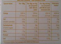 Flahavan's Quick Oats (Lemon Curd Flavour) Nutrition Label