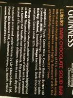 Guinness Luxury Dark Chocolate Bar (90G) Ingredients