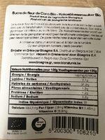 Sucre De Fleur De Coco Ingredients