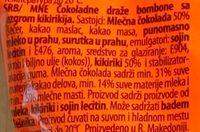 Choco Boom Kikiriki Sa Okoladom Ingredients