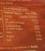 Roast Beef & Irish Stout Potato Crisps Nutrition Label