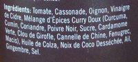 Sauce Curry Le Doux Et Oncteux Ingredients
