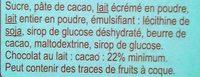 Vermicelles Au Chocolat Au Lait Ingredients