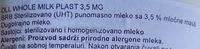 Punomasno Mleko Ingredients