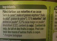 Pte A Tartiner Aux Noisettes Ingredients