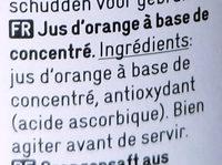 Orange Juice Ingredients