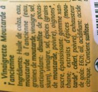 Vinaigrette Moutarde, Vandemoortele Ingredients