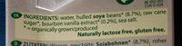 Lait De Soja Vanille Ingredients