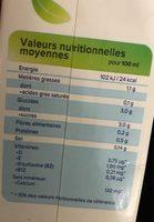 Lait D'amande Grille Nutrition Label