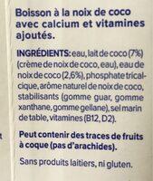 Bebida De Coco Sin Azucares Ingredients