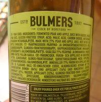 Bulmers Pear Ingredients