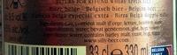 Bire Belge Artisanale Ingredients