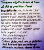 Pistache Vegetarian Ingredients