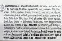 Macarons De Pauline Fraise-pistache-citron Ingredients