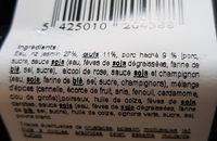 Riz Cantonais Ingredients