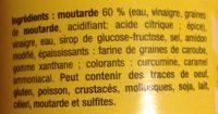 Moutarde Americaine Ingredients