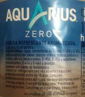 Aquarius Libre Limn Botella Sin Azcar Ingredients