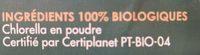 Chlorella Poudre Ingredients
