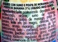 Iogurte Morango Banana Ingredients