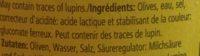 Macarico Olives Noires Bocal Ingredients