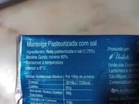 Manteiga Com Sal  Ingredients