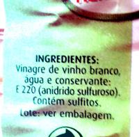 Vinagre De Vinho Branco Ingredients