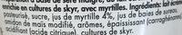 Skyr Myrtille Ingredients