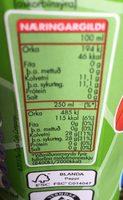 Slavi Pomme Nutrition Label