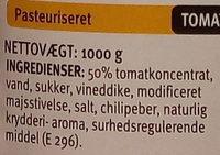 My Way Diner Tomat Ketchup Ingredients