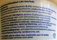 Yoggi Muesli Top Orange Ingredients