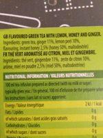 Loyd Green Tea With Lemon Honey And Ginger 20 Tea Bags Ingredients