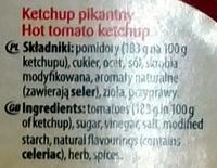 Ketchup Pikantny Ingredients