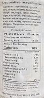 Majonez Dekoracyjny Nutrition Label