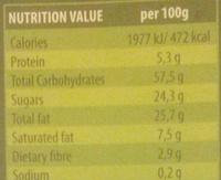 Original Cookies Apple Cinnamon Nutrition Label