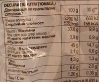 Sour Cream & Dill Nutrition Label