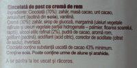 Romana Ciocolat De Post (Rom) Ingredients